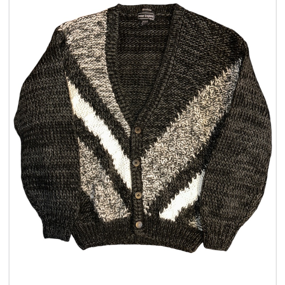 Peter England Handmade Knit Sweater 100% Acrylic Size Medium